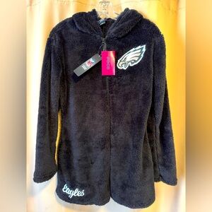 NFL Official Philadelphia *EAGLES* Fuzzy Fleece Zip-up Hoodie